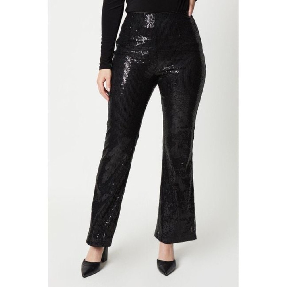 Roberto Cavalli Just Cavalli Shimmery Black Evening Slacks Size 42IT XL